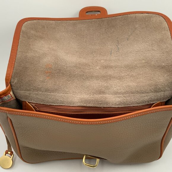 Dooney & Bourke Medium Pebbled Taupe Leather Bag 1980's USA No Strap - Picture 6 of 12